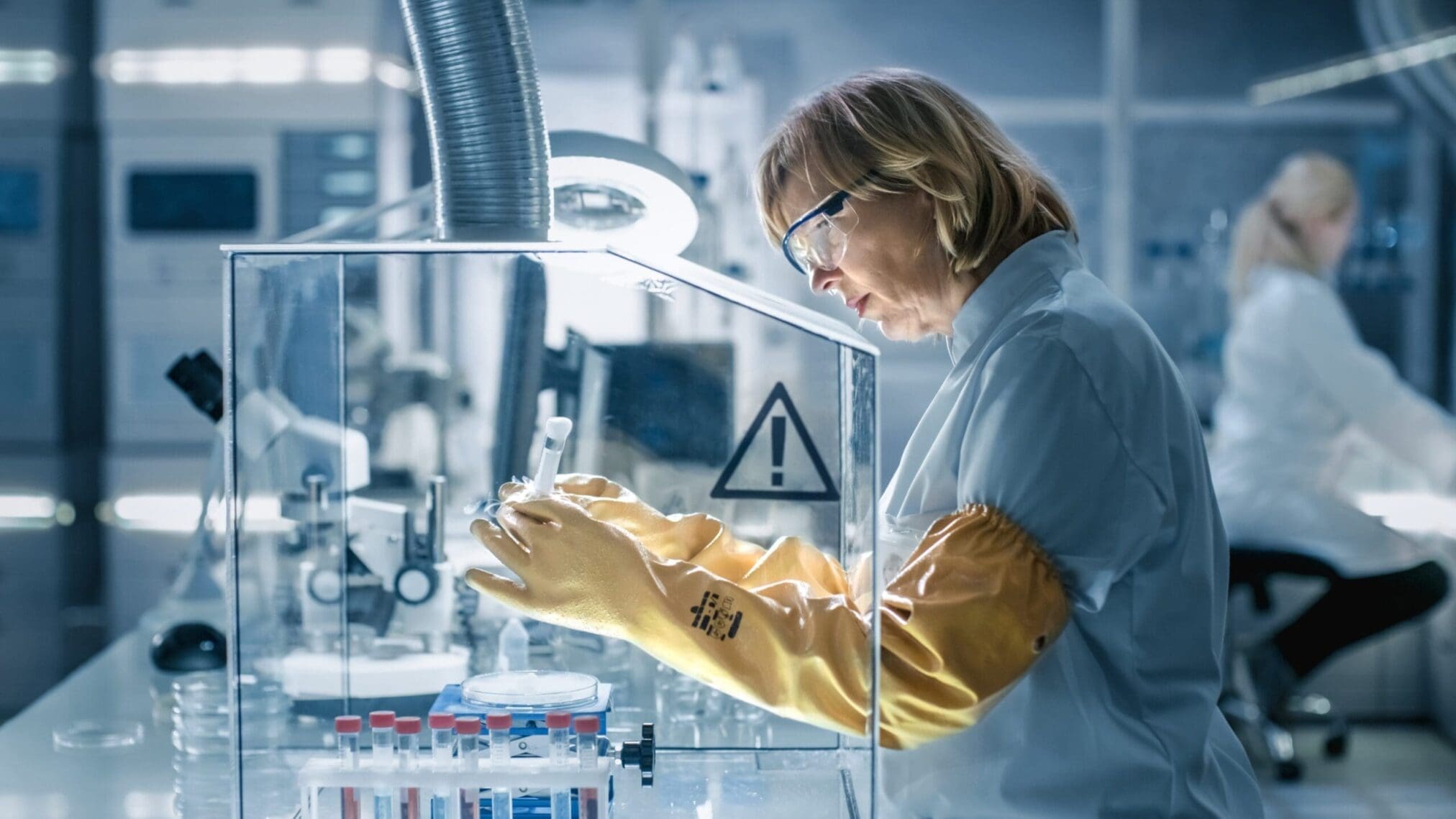 A woman in a lab coat