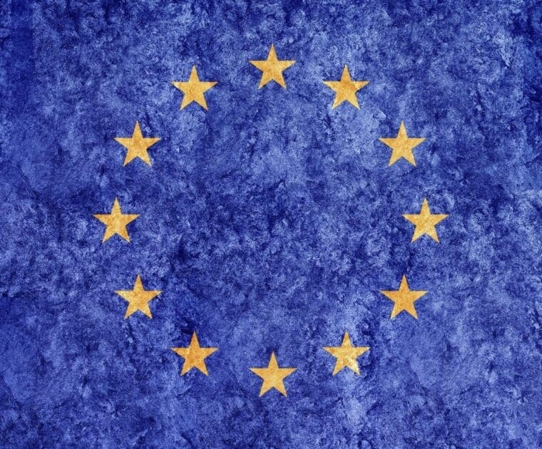 the EU flag zoomed in