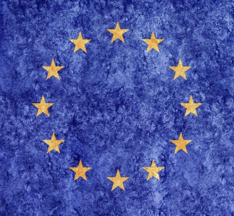 the EU flag zoomed in