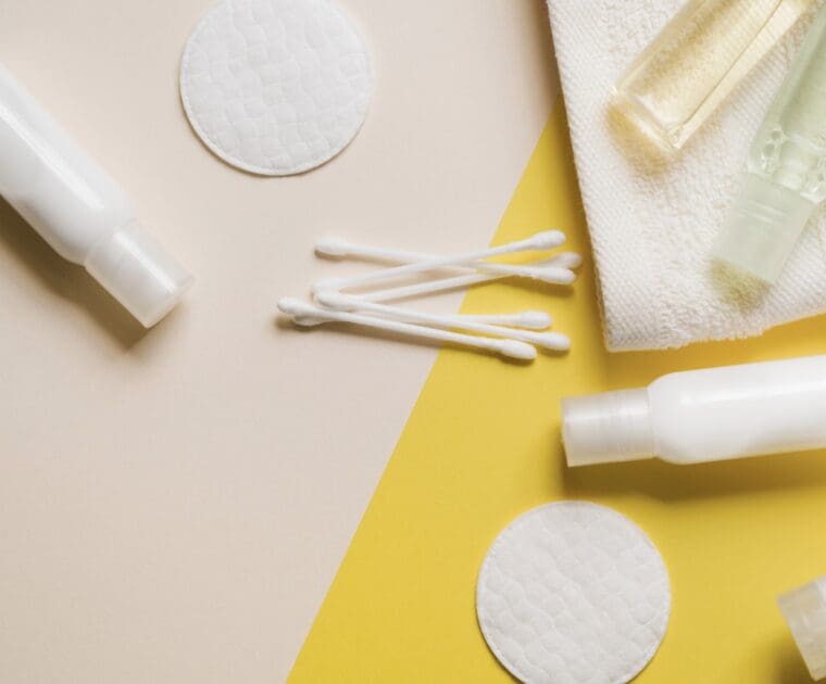 q-tips and cotton disks - close up