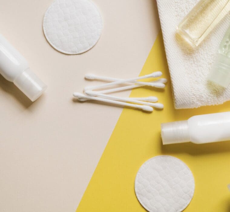 q-tips and cotton disks - close up